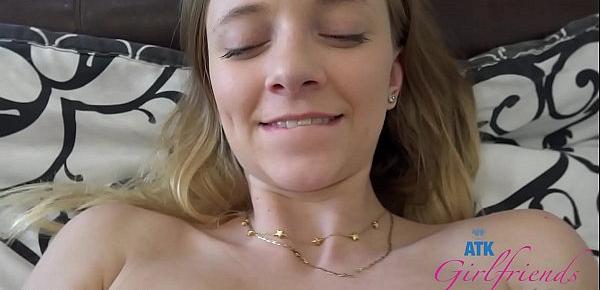  POV footjob and blowjob with a very horny amateur blond (Riley Star) who milks that cum out